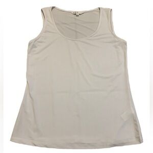 💜 Cleo White Scoop Neck Sleeveless Tank Top - Size Small (S/P)